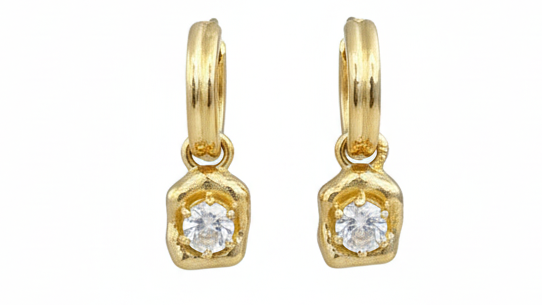 Moonstone Hoop Earrings 