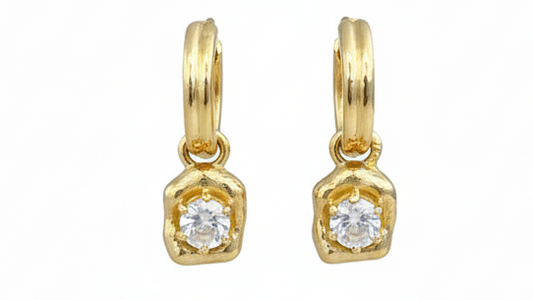 Moonstone Hoop Earrings 