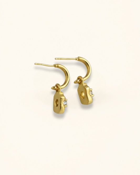 Moonstone Hoop Earrings
