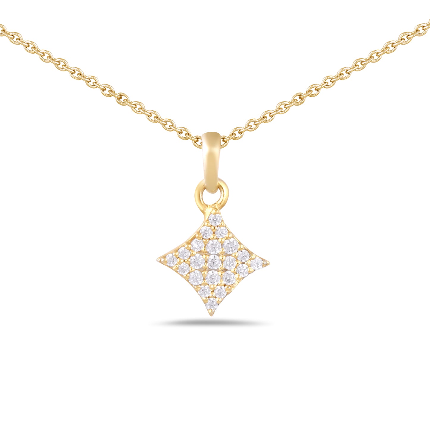 Pave Set Dainty Sliver Star Pendant1