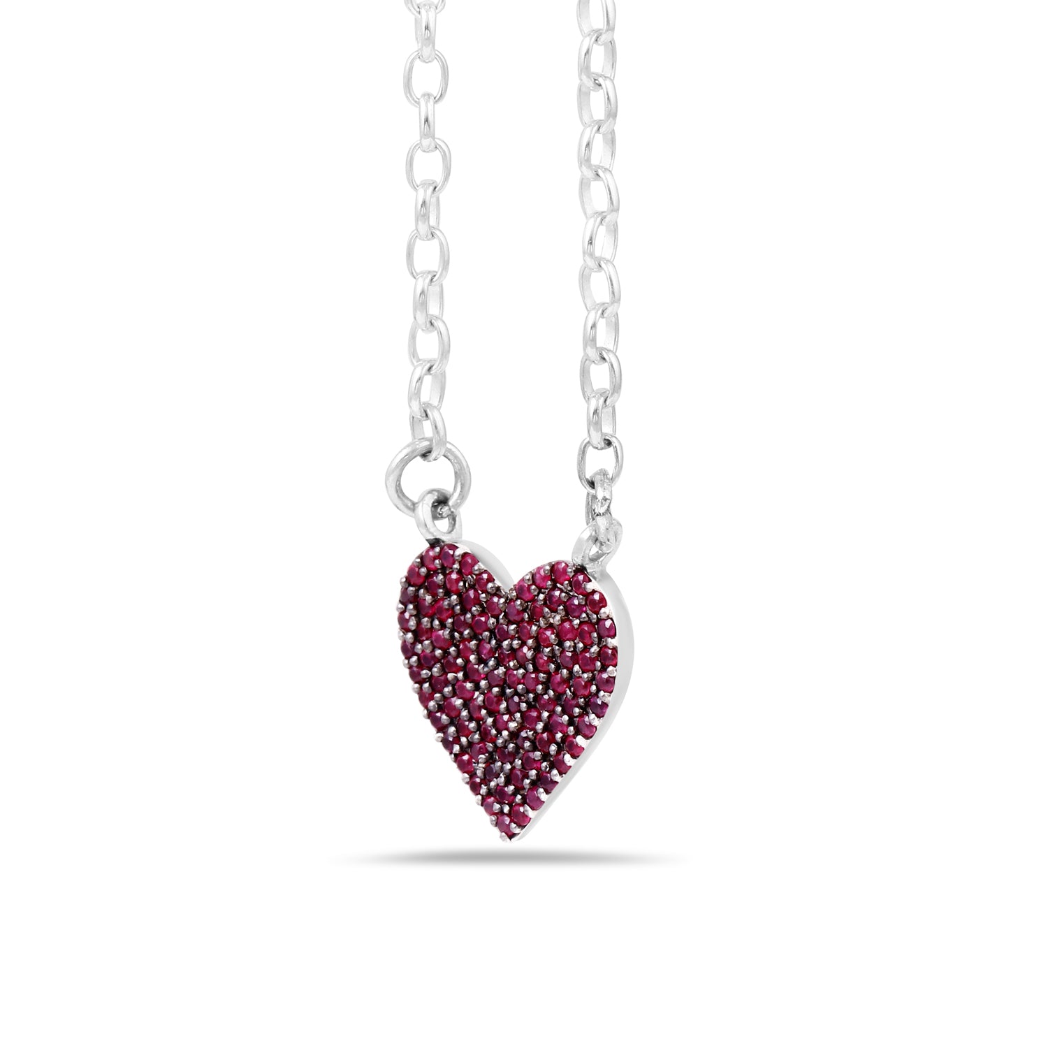 Ruby pave heart pendant