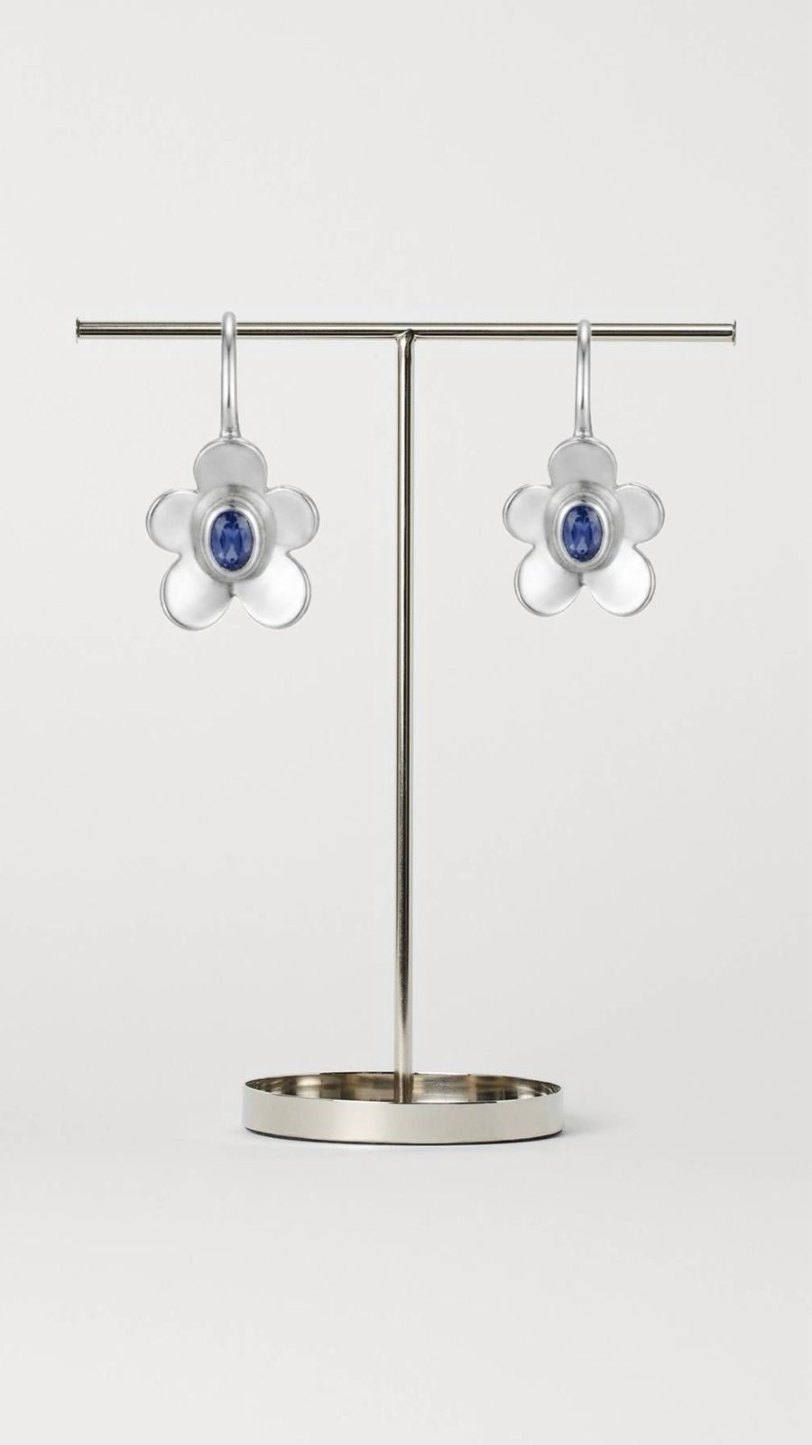 Handmade Silver Iolite Blossom Earring