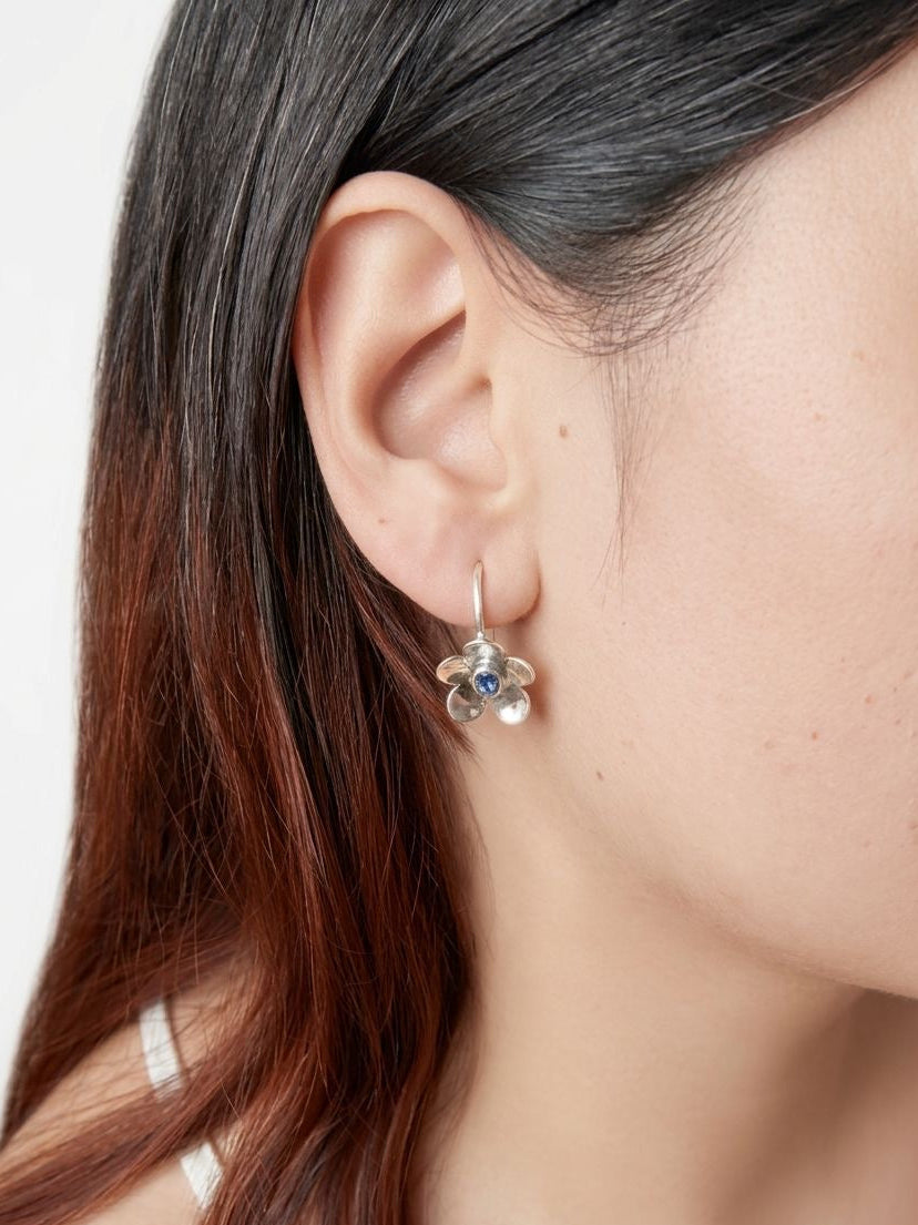 Handmade Silver Iolite Blossom Earring