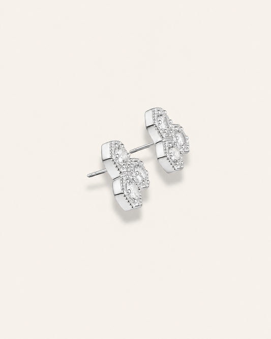 Silver Handmade Honeycomb Stud (Small)