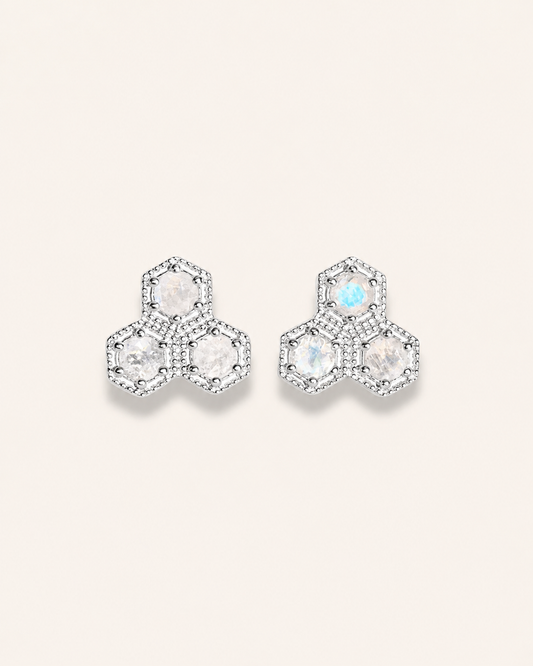 Silver Handmade Honeycomb Stud (Small)