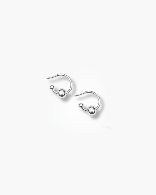 Silver Orbit Ball Earring