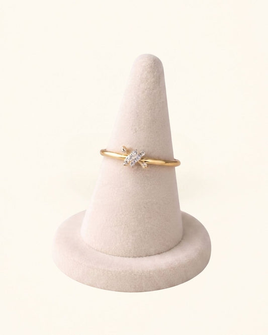 Silver Moissanite Knot Ring
