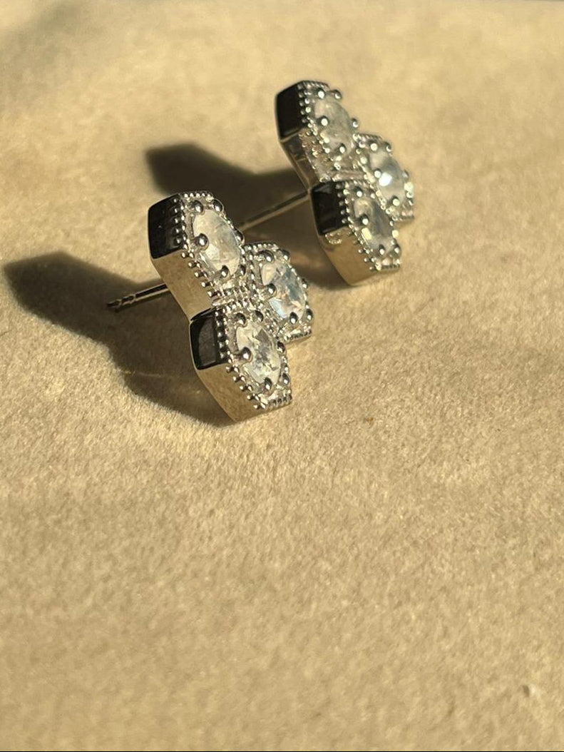 Sliver Handmade Honeycom Earring ( small)2