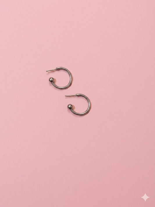 Silver Orbit Ball Earring