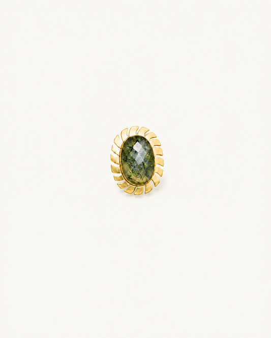 Handmade Tiger’s Eye in a checker-cut Ring