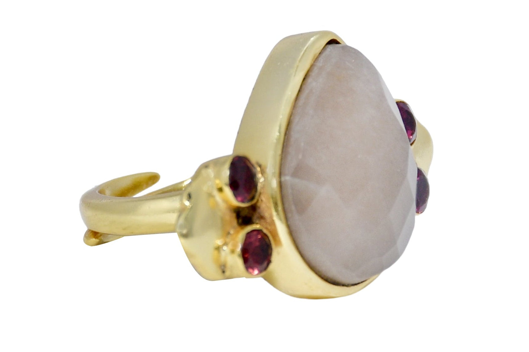 peachy moonstone ring