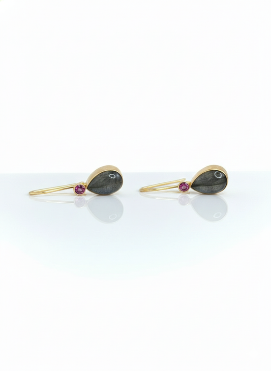pear labradorite earring