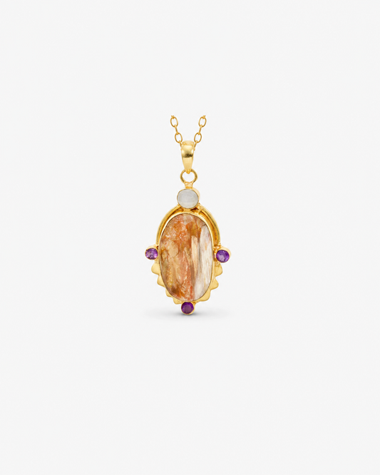 Handmade Pendant Featuring Checker-Cut Peanut Wood Jasper