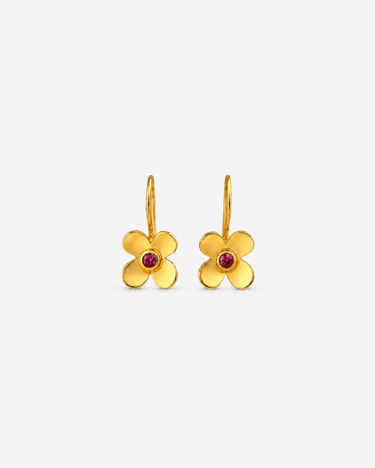 Rhodolite Blossom Drop Earrings