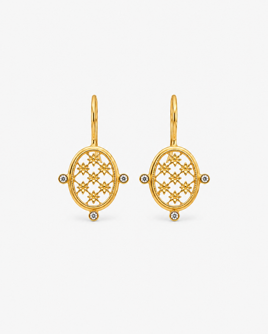 Handmade Floral Moissanite Earrings