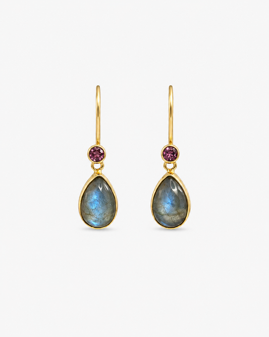 Handmade Pear Labradorite Earrings