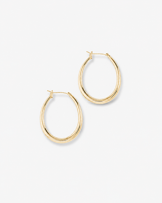 Gold Plated Elongated Oval Hoops
