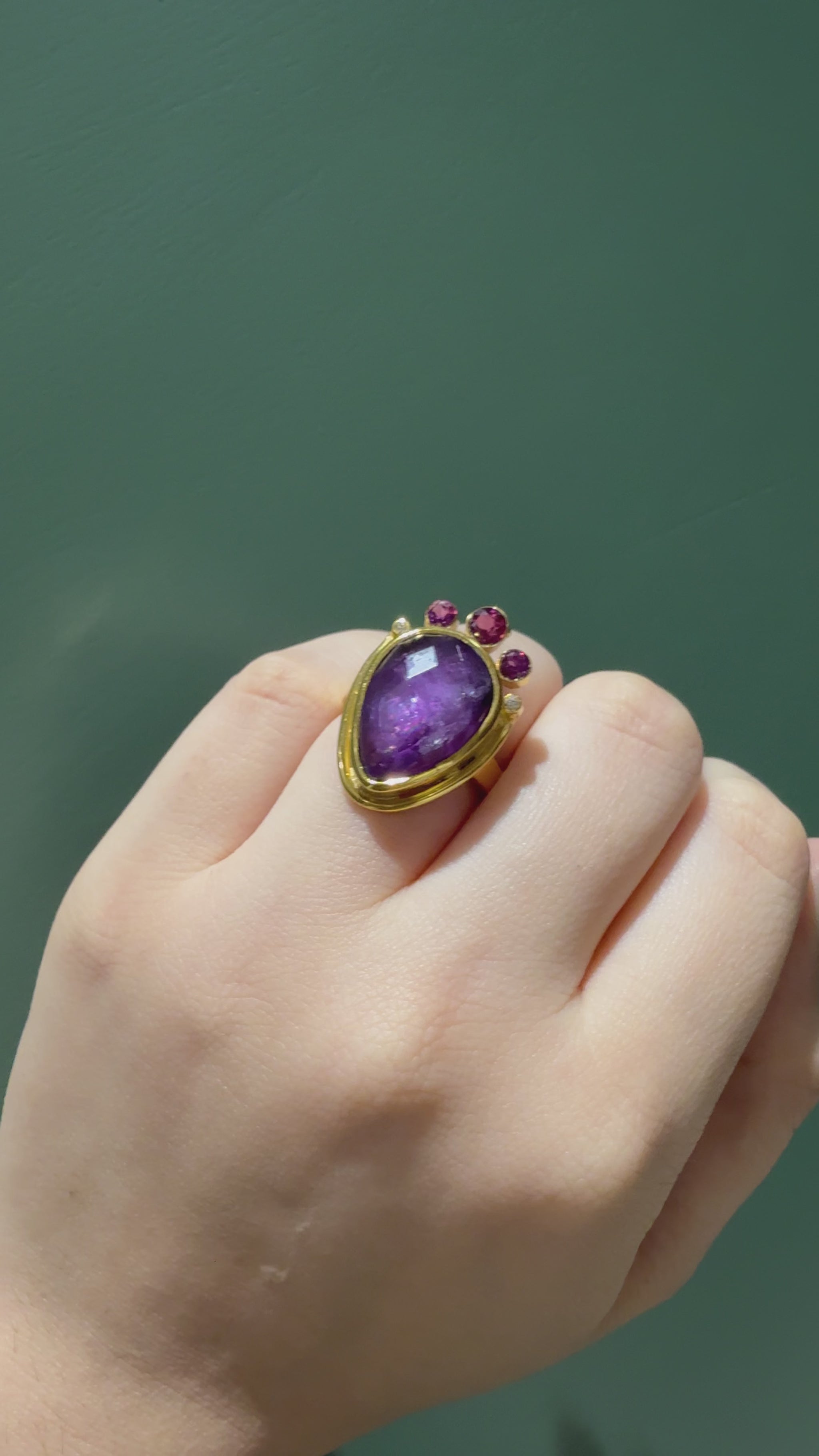 Handmade pear amethyst ring5