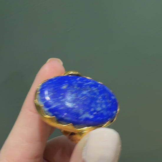 Handmade Lapis Lazuli Floral Ring5