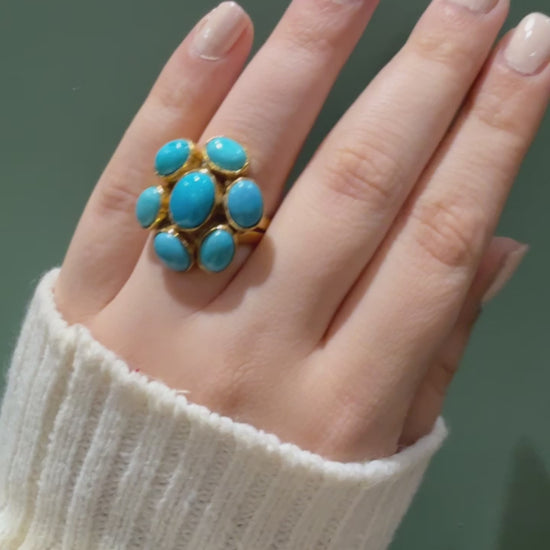 Handmade Turquoise Cabochon Ring