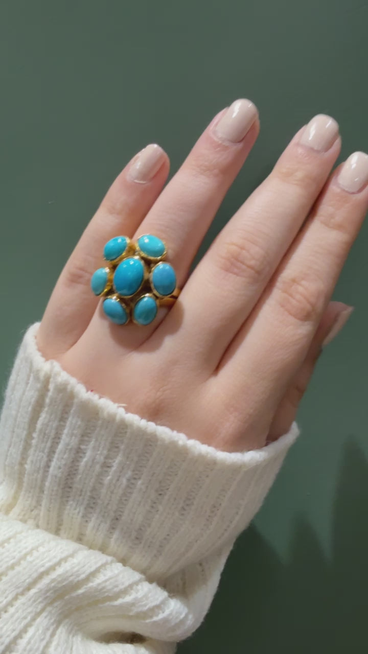Handmade Turquoise Cabochon Ring
