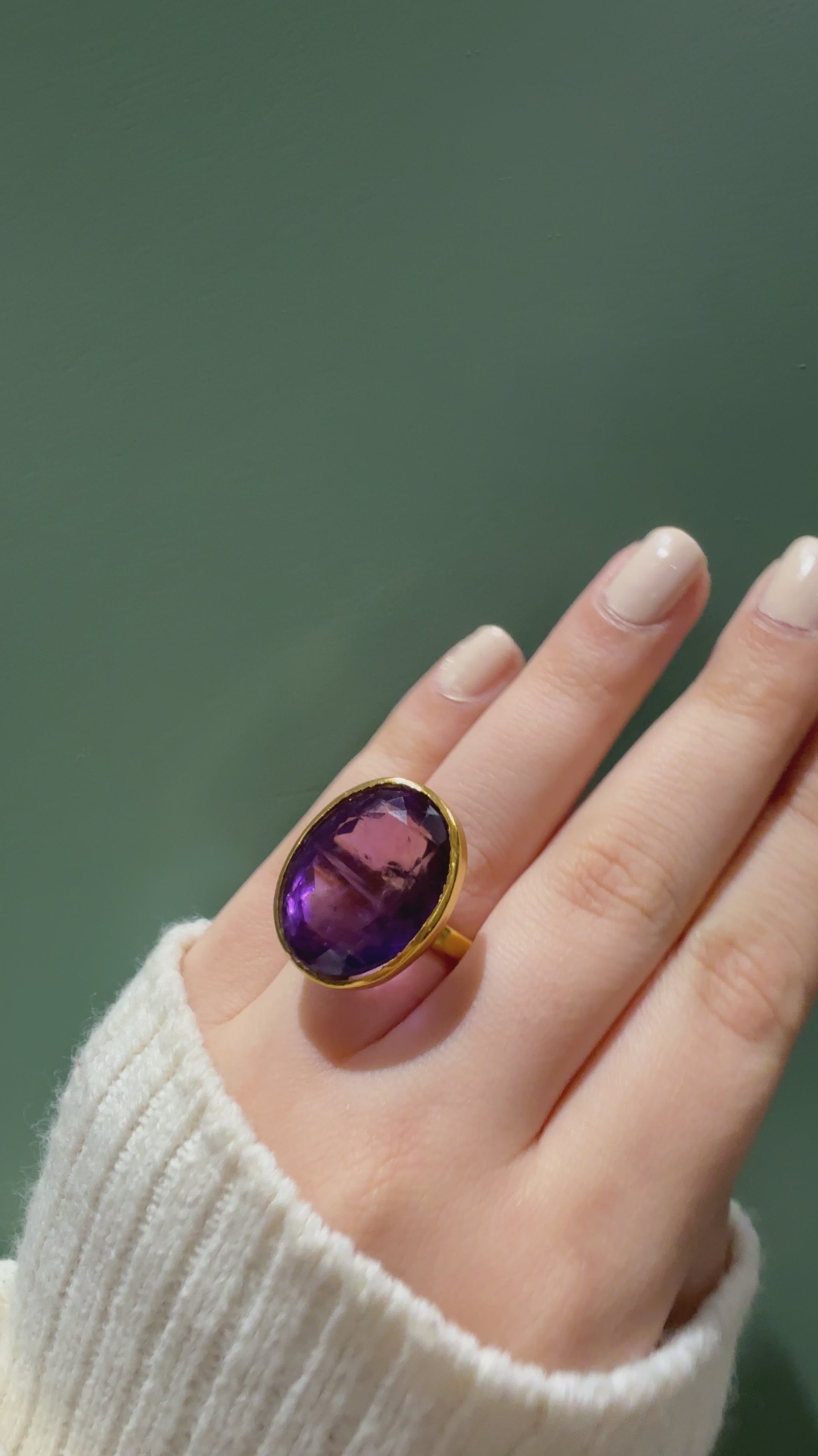 handmade Checker cut oval amethyst1