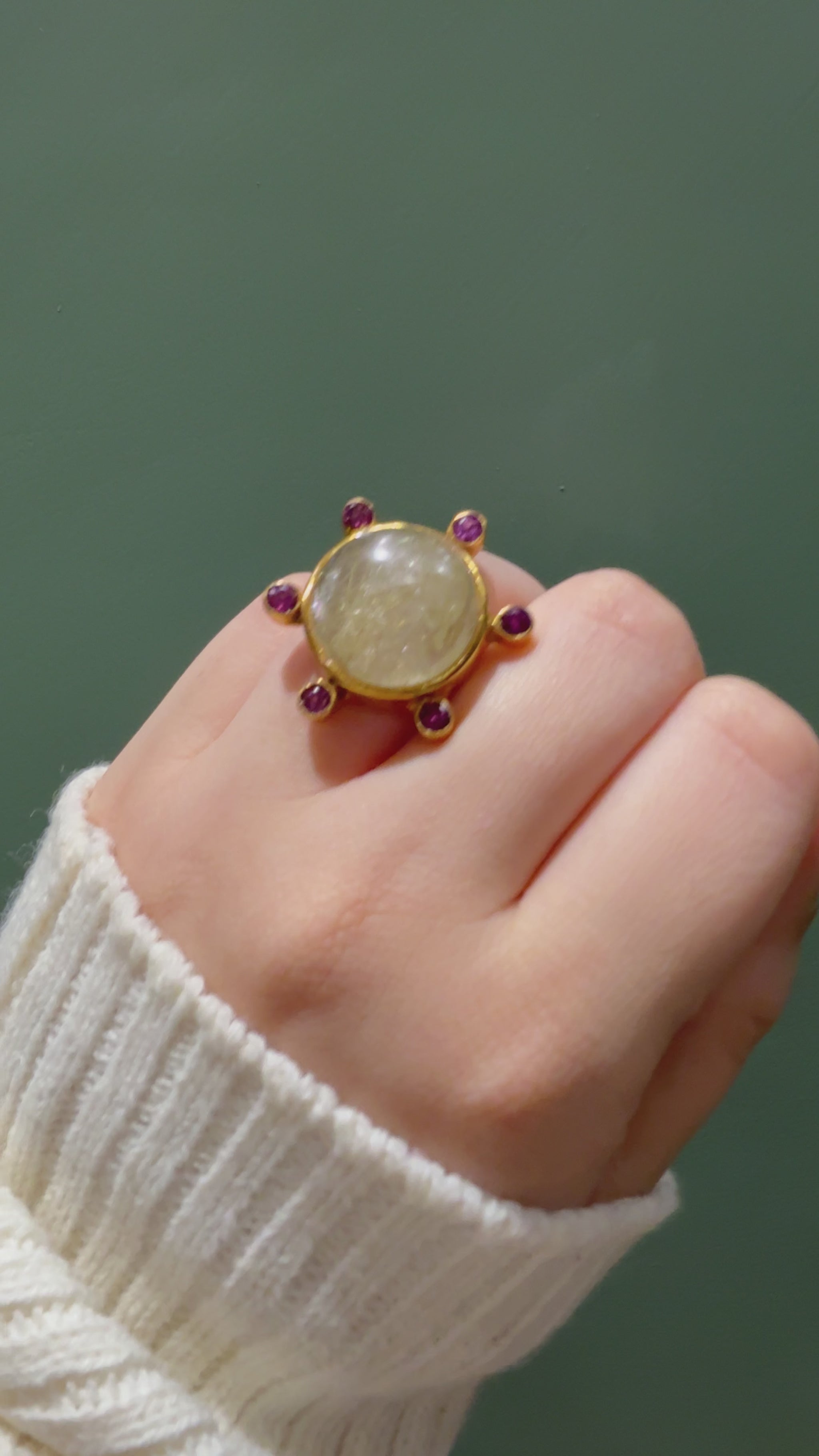 Handmade  Golden Rutilated Quartz Ring5