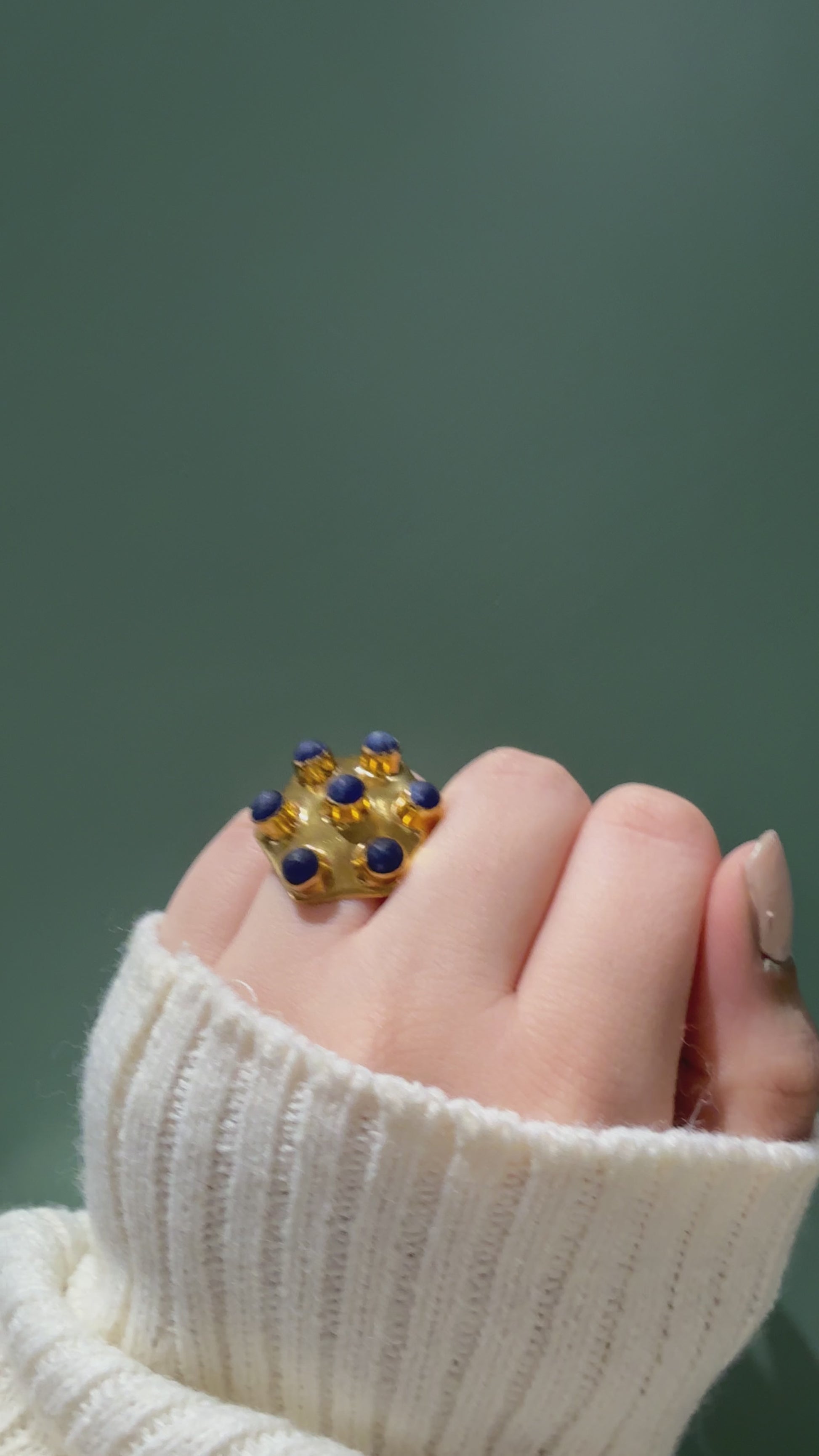 Handmade Nautral Sodailte gemstone ring