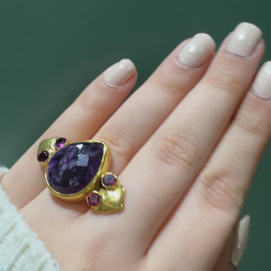 Handmade Amethyst cocktail ring10