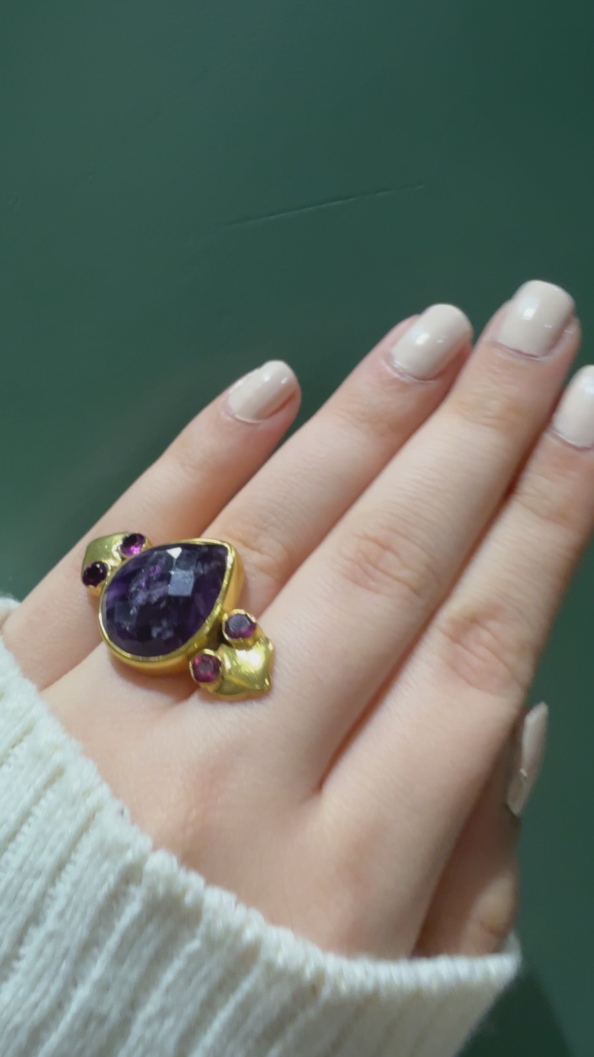 Handmade Amethyst cocktail ring10
