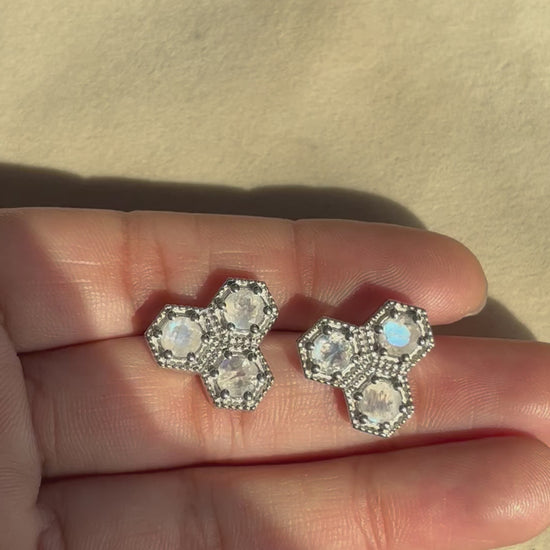 Sliver Honeycomb Handmade Earring (medium)5
