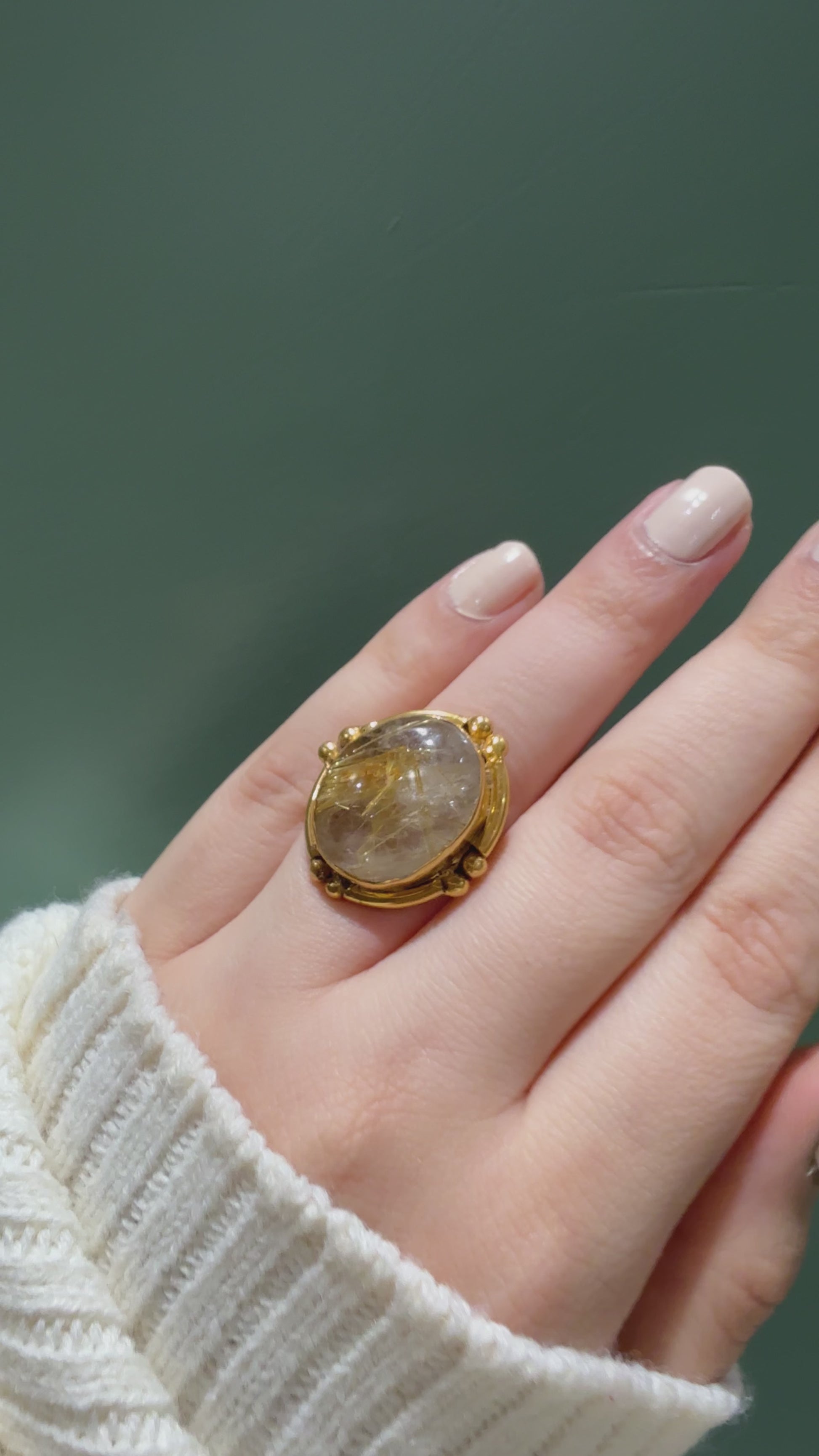 Handmade Golden rutilated quartz Rava Ring4