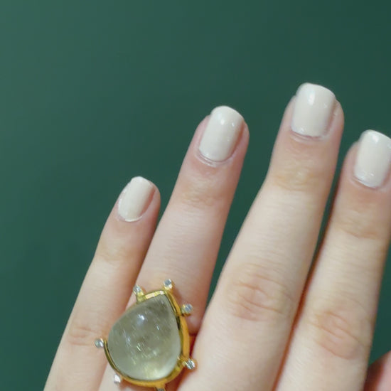 Handmade Pear Rutilated Quartz Ring6