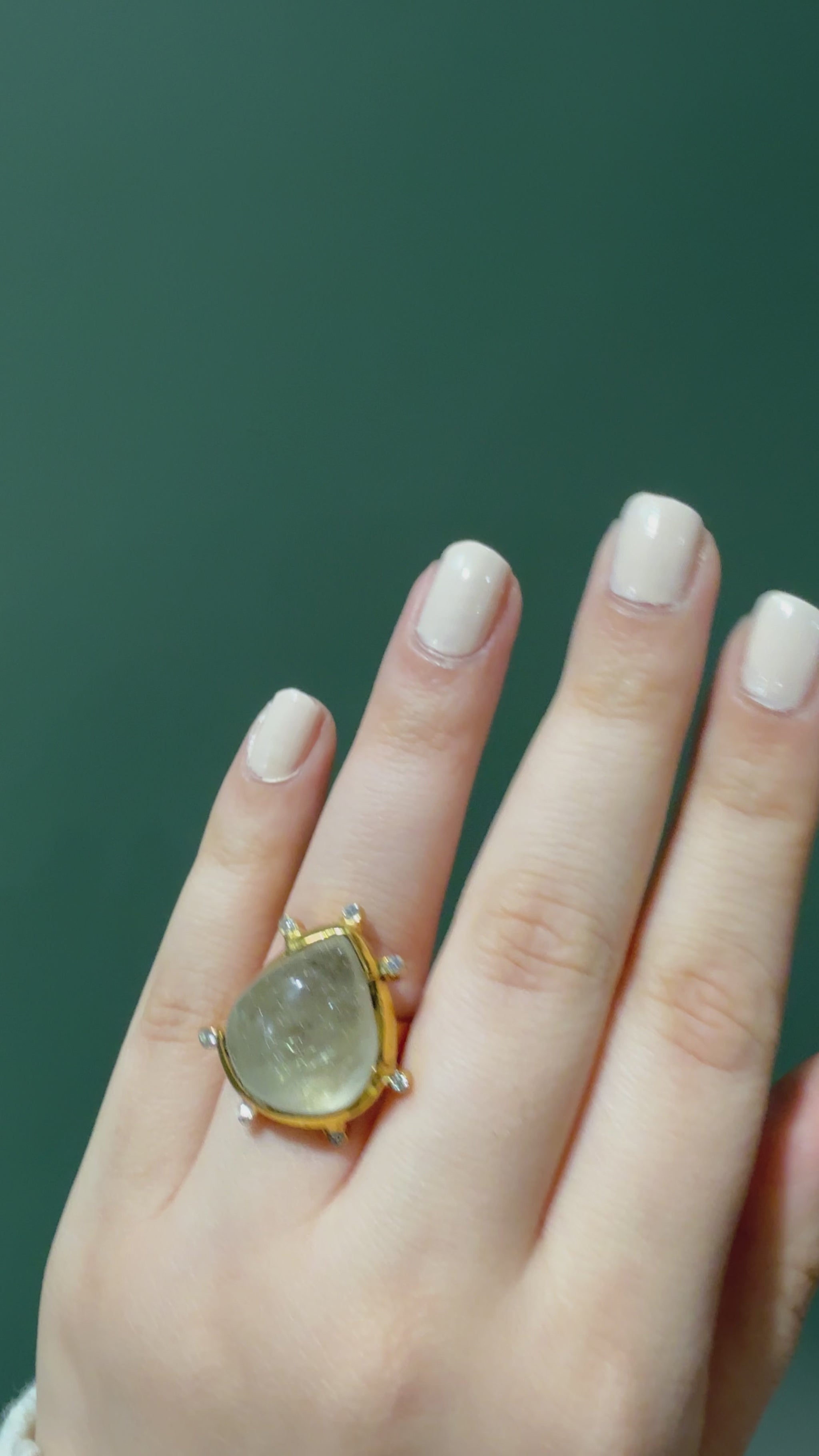 Handmade Pear Rutilated Quartz Ring6