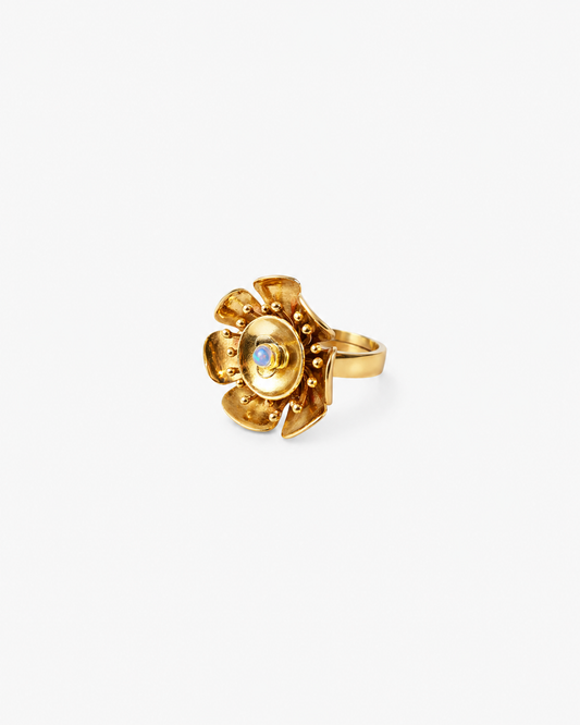 Handmade Buttercup blossom opal ring