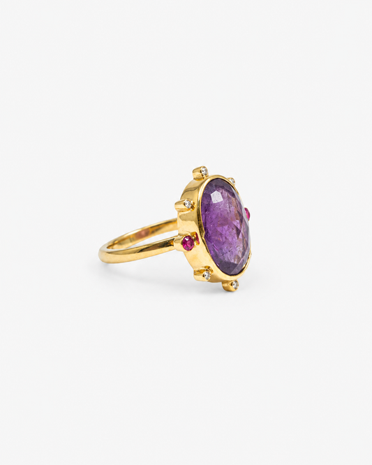 Handmade Cocktail Amethyst Ring